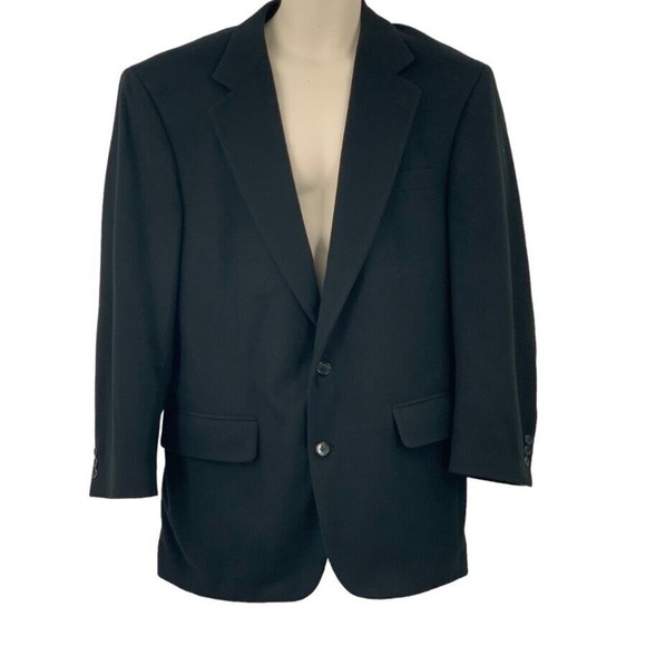 Tom James Investment Mens Cashmere‎ Travel Blazer Sport Coat Black 44R - Picture 1 of 5